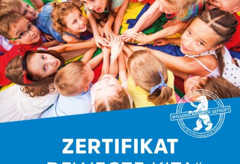 Zertifikat „Bewegte Kita“- Titel Quadrat